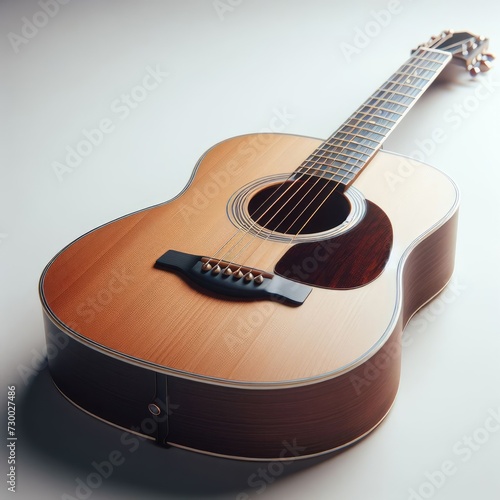 acoustic guitar on white background

