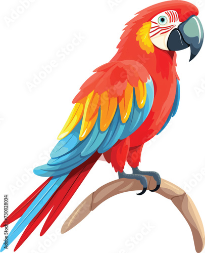 Macaw exotic tropical bird. Beautiful parrot.