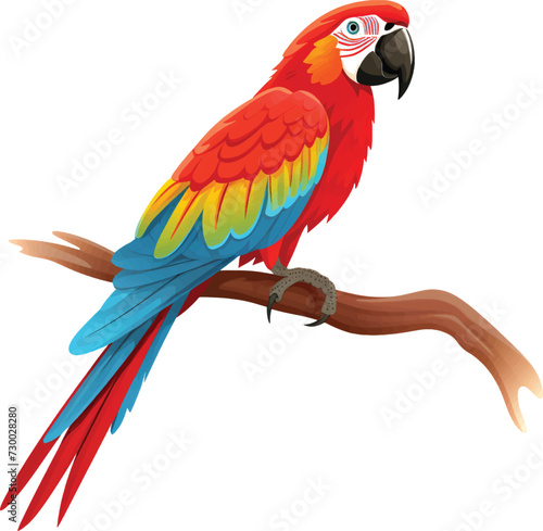 Macaw exotic tropical bird. Beautiful parrot.