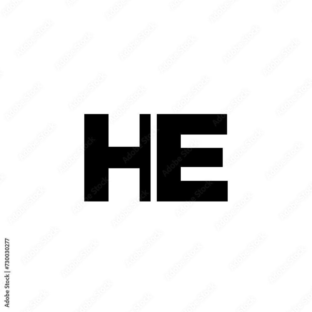 Obraz premium Letter H and E, HE logo design template. Minimal monogram initial based logotype.