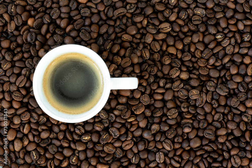 Medium roasted coffee beans detail Medium roasted coffee beans detail