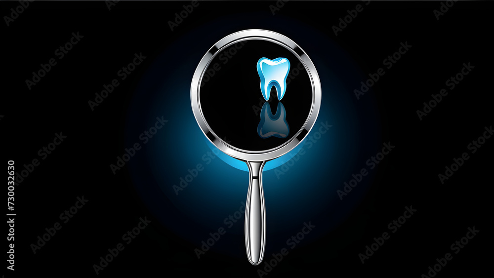 dental mirror icon clipart isolated on a black background. with black copy space. dental mirror icon clipart isolated on a black background. with black copy space.