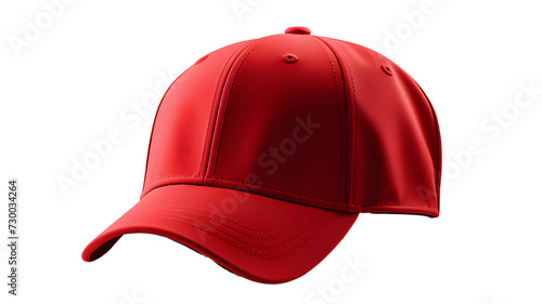 Red baseball cap, red hat, red sports cap, sports, athlete, cap isolated, transparent PNG background