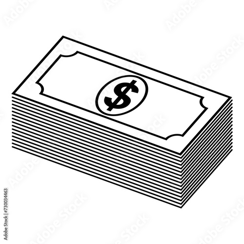 Bundle money packaging, stack dollar bills, lot money wealth