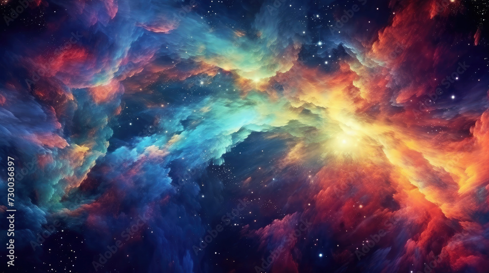 universe, galaxy, colorful stars, nebula, planets, background, panorama, wallpaper