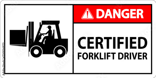 Hard Hat Labels, Danger Certified Forklift Driver