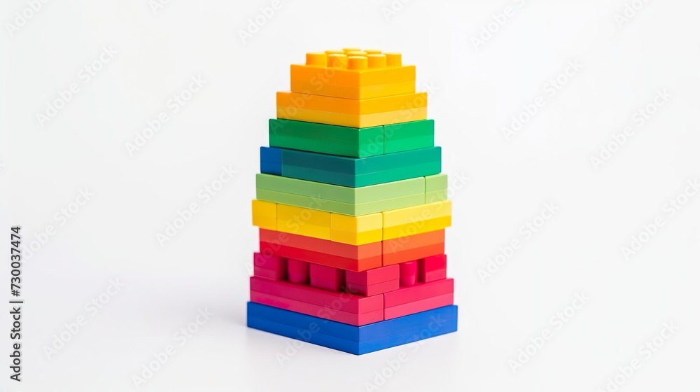Pile of colorful building blocks on a white background Pile of colorful building blocks on a white background