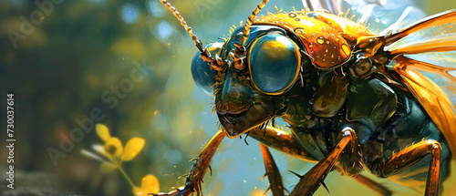Surreal portrait of a huge fly