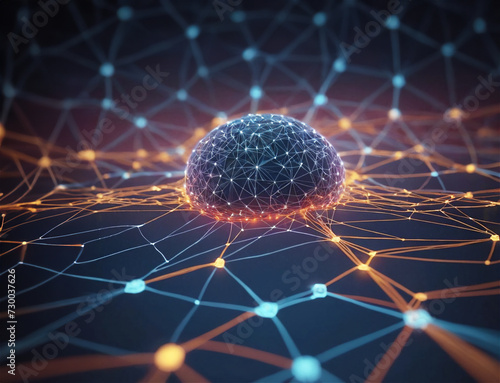 Neural network leading to a brain in the centre