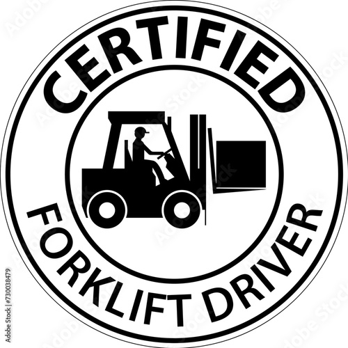 Hard Hat Labels, Caution Certified Forklift Driver