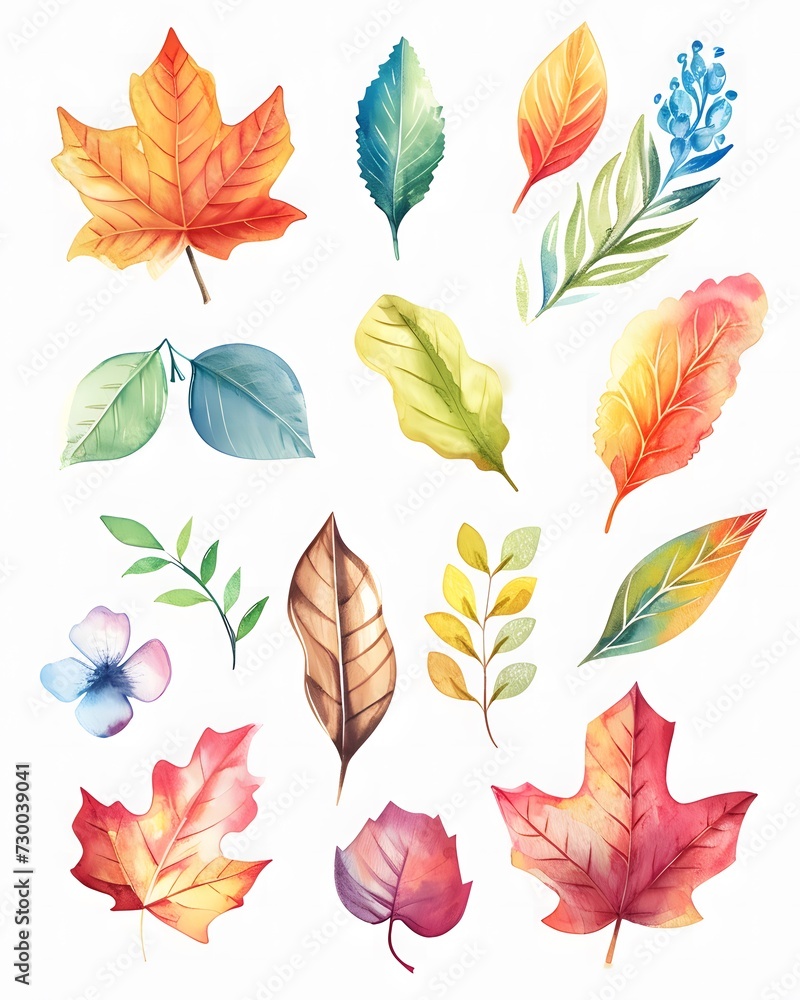 watercolor clip art set of autumn seasons leaves watercolor clip art set of autumn seasons leaves