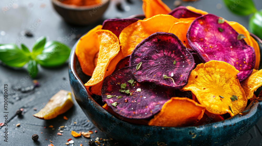Healthy colorful vegetable chips