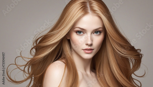 Portrait illustration of a blonde with long wonderful hair.