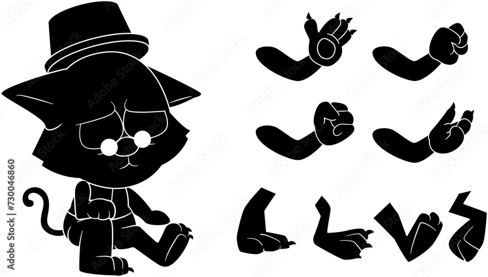 Hand drawn retro cartoon character constructor illustration Hand drawn retro cartoon character constructor illustration