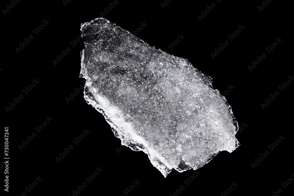 A Large Piece Of Frozen Ice Black Background Overlay