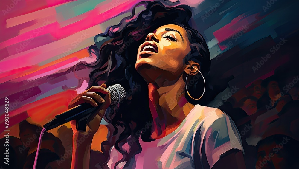 During a public speaking engagement, a young African American woman from the business world shares insights. During a public speaking engagement, a young African American woman from the business world shares insights.