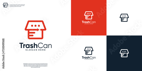 Trashcan icon logo design inspiration