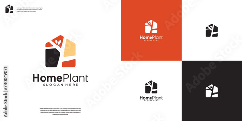abstract icons beauty home plants logo design