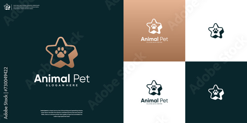 Pet care logo design template
