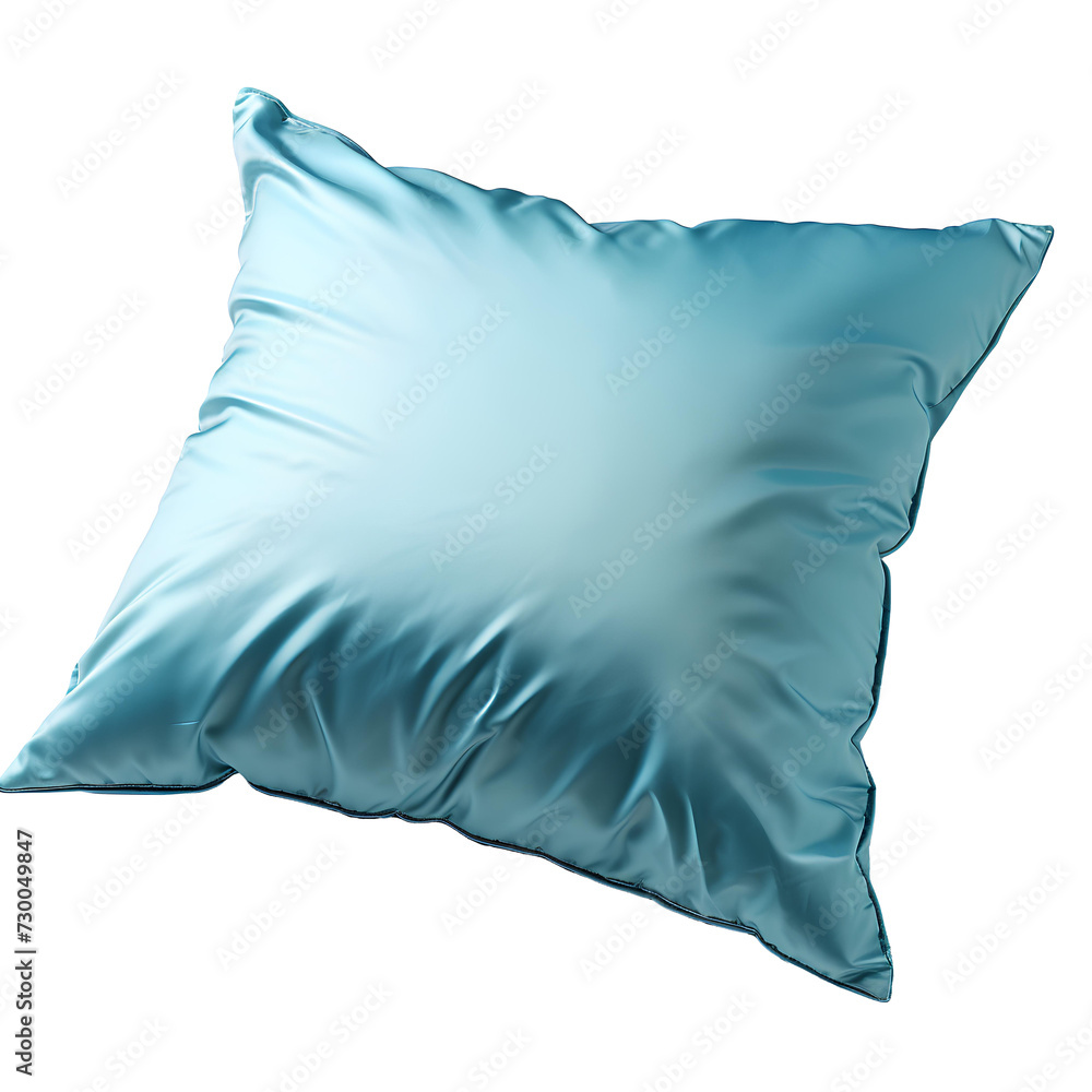 blue pillow png. blue cushion png. pillow top view. cushion flat lay isolated. silk satin pillow png