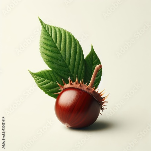 chestnut fruit on white 