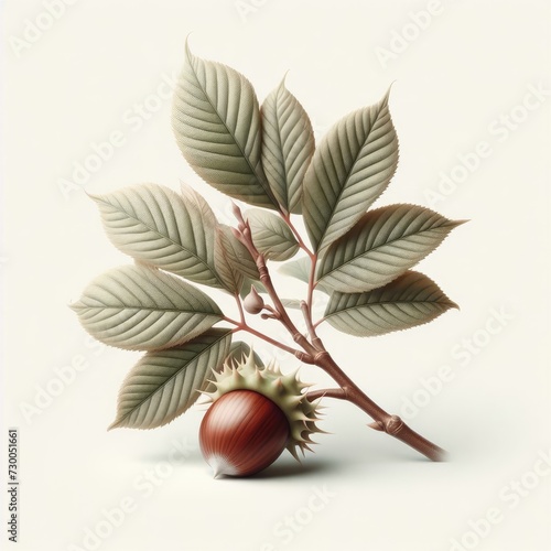 chestnut fruit on white 