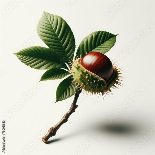 chestnut fruit on white 