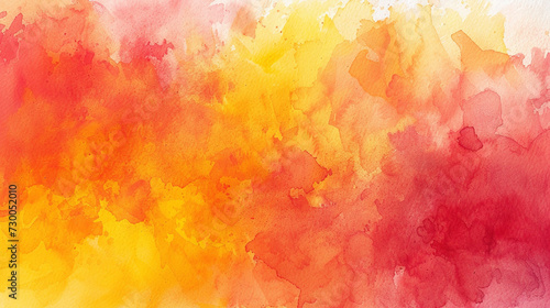 幻想的な赤と黄色の水彩テクスチャ背景　Generative AI