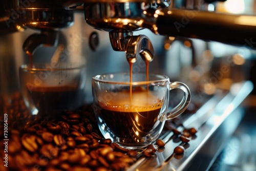 A simple and straightforward image of coffee being poured into a cup. This versatile picture can be used in various contexts