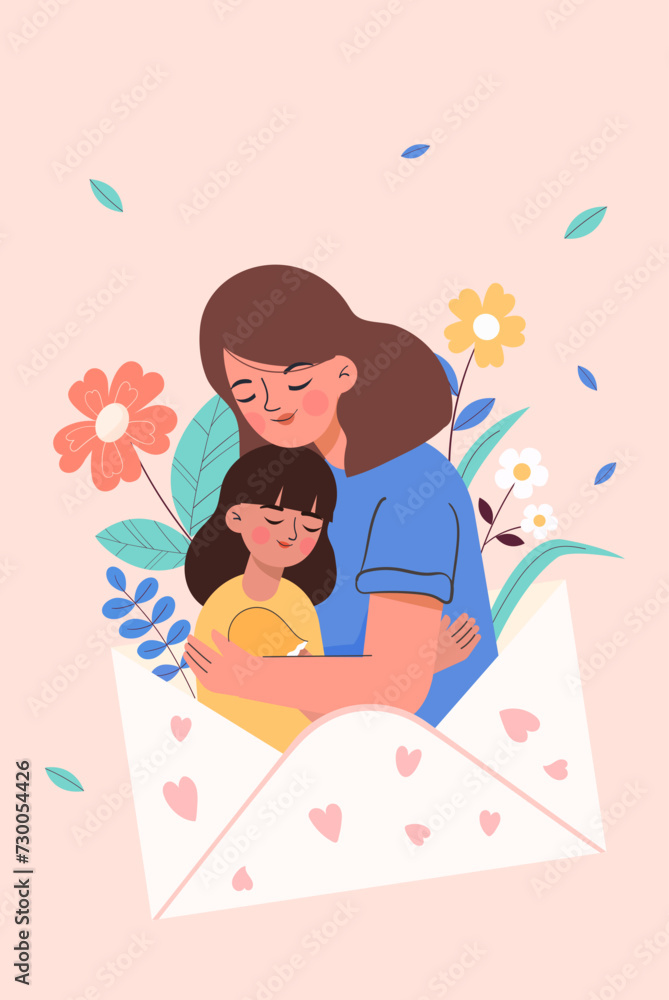 Mother and daughter vector illustration Mother and daughter vector illustration