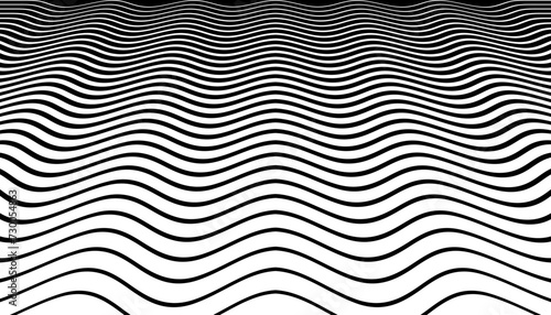 Wavy Lines Pattern in Diminishing Perspective. Abstract extured Background. photo