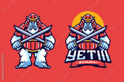 Yeti samurai mascot character design