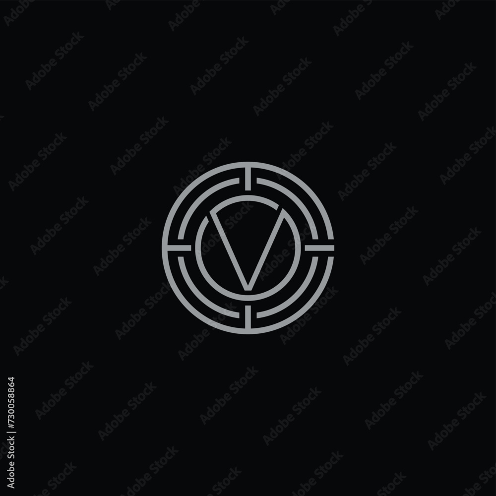 Fototapeta premium Letter V Vault Door Logo