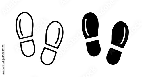 Active Tread Line Icon. Walking Footprint icon in black and white color.