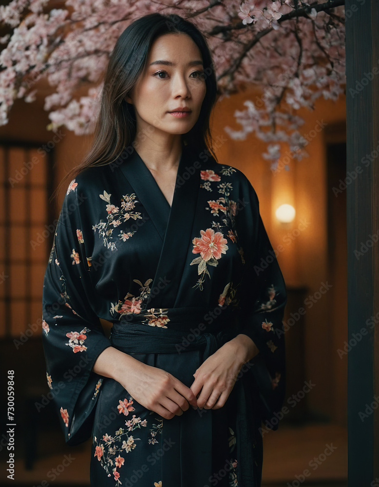black kimono dress