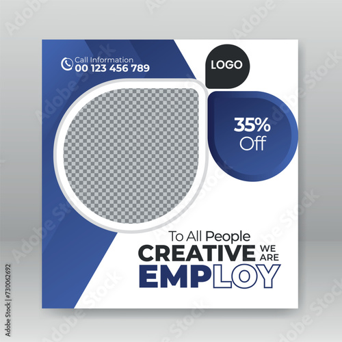 Creative modern social media post template, Corporate professional marketing agency web banner design