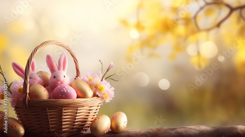 Easter holiday greeting card template with free copy space for creative designs and messages