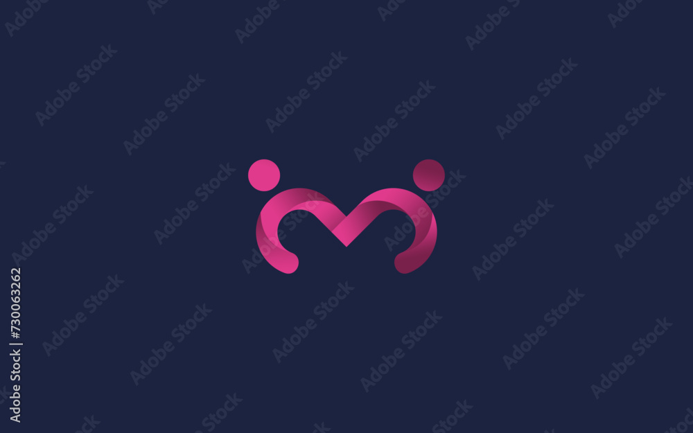 letter m with people logo icon design vector design template inspiration letter m with people logo icon design vector design template inspiration