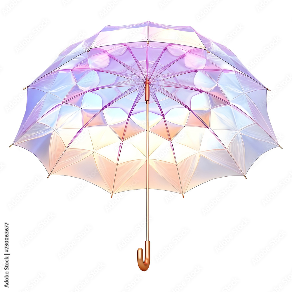 3D Rendering of a Beautiful Colorful Umbrella on Transparent Background - Ai Generated