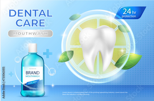 Free vector Realistic dental care mouthwash