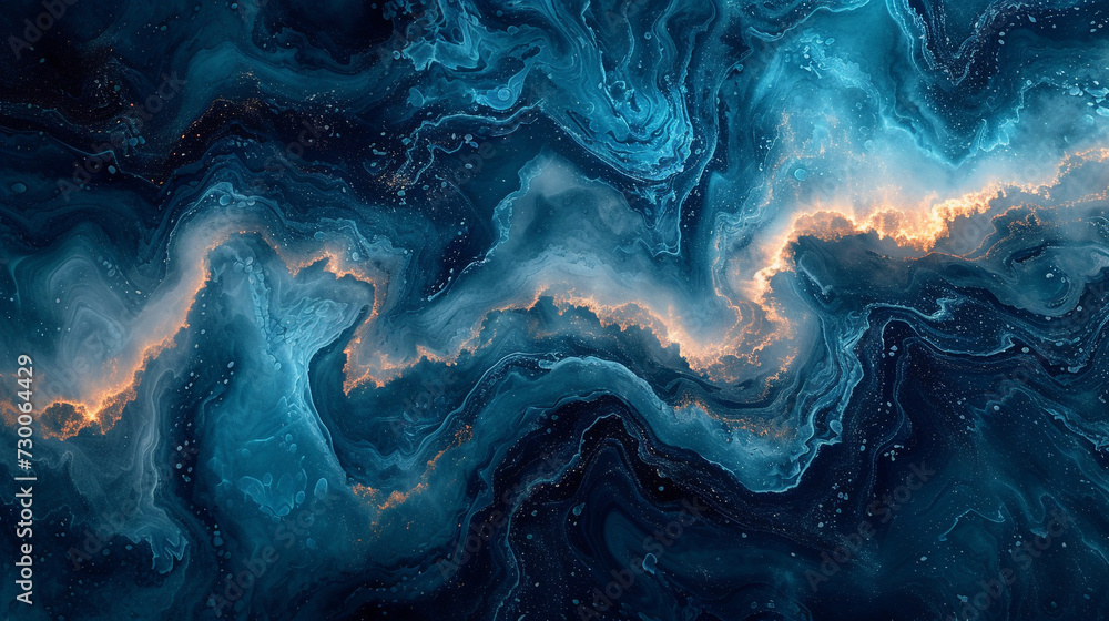 Abstract watercolor paint wave background with gradient dark color and liquid fluid grunge texture. Mysterious night wave for graphic resource background.  - obrazy, fototapety, plakaty 