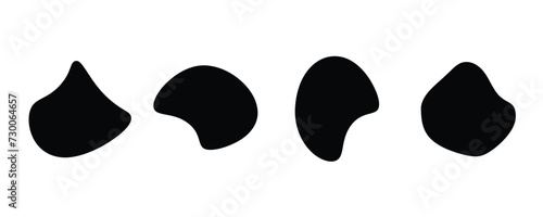Modern liquid irregular blob shape abstract elements graphic flat style design fluid vector illustration set. 123.
