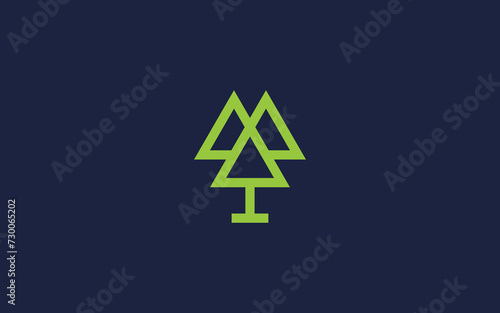 letter m with tree logo icon design vector design template inspiration