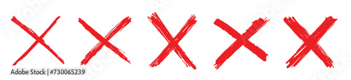 Hand drawn x marks.Set of grunge x sign. Cross Shape Icons Set. vector illustration photo