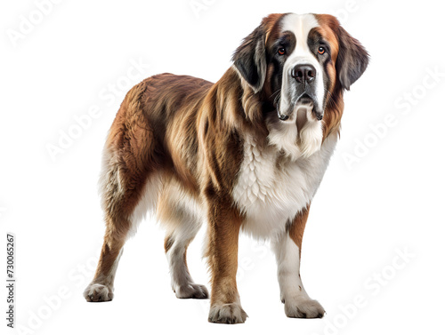 Gentle Saint Bernard, isolated on a transparent or white background