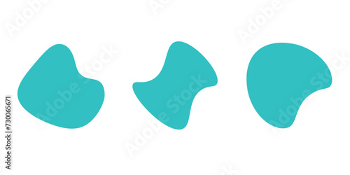 Modern liquid irregular colorful blob shape abstract elements graphic flat style design fluid vector illustration set. 123.

