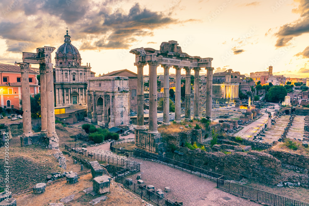 Roman Forum in Rome in the morning, Italy