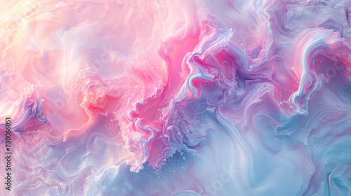 Ephemeral Waves - Capture the essence of fleeting emotions through an abstract swirl of pastel hues on a marble slab. 