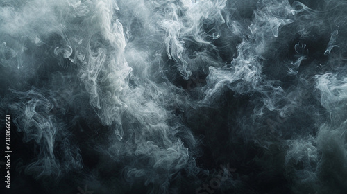 Gray smoke on black color abstract watercolor background. 