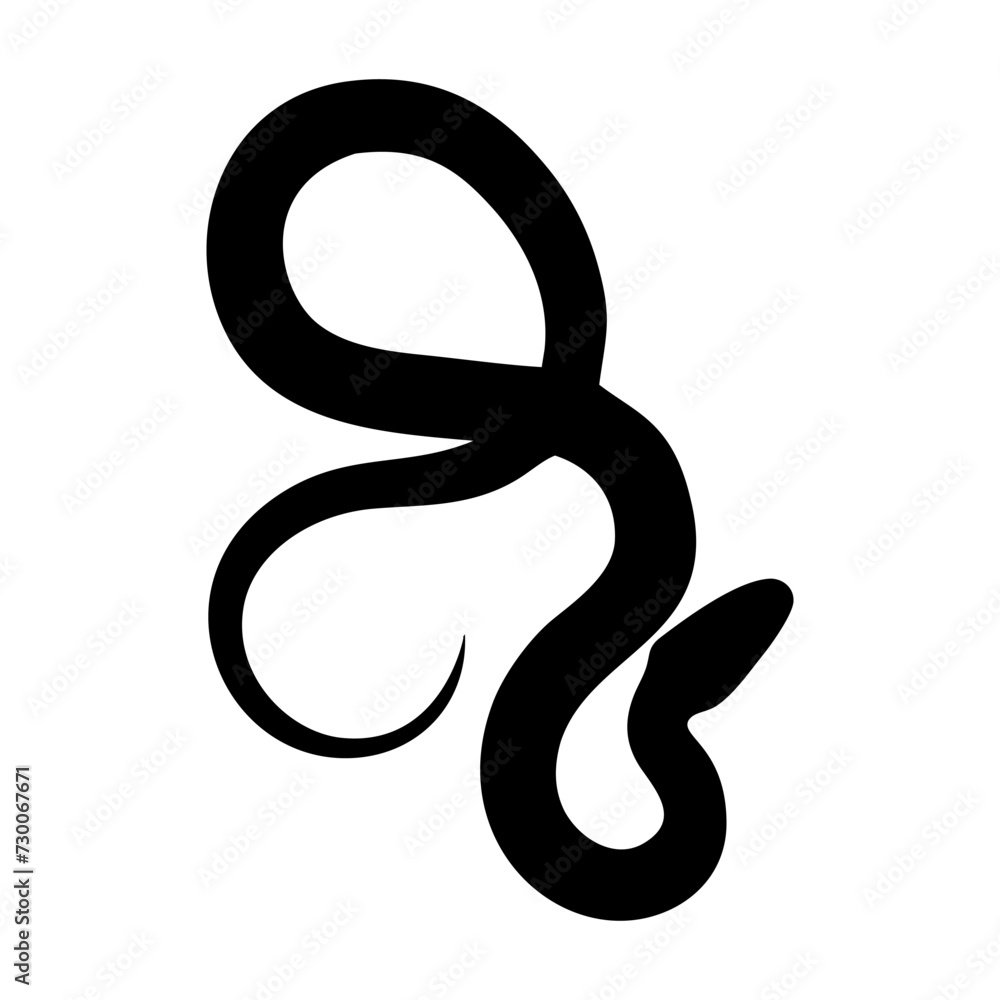 silhouette of a black snake, Chinese New Year of the Chinese zodiac snake silhouette of a black snake, Chinese New Year of the Chinese zodiac snake